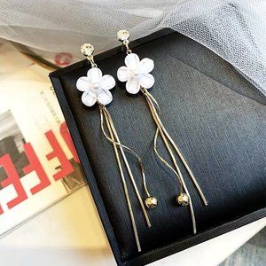 Flower Petal Earring Silver Tip